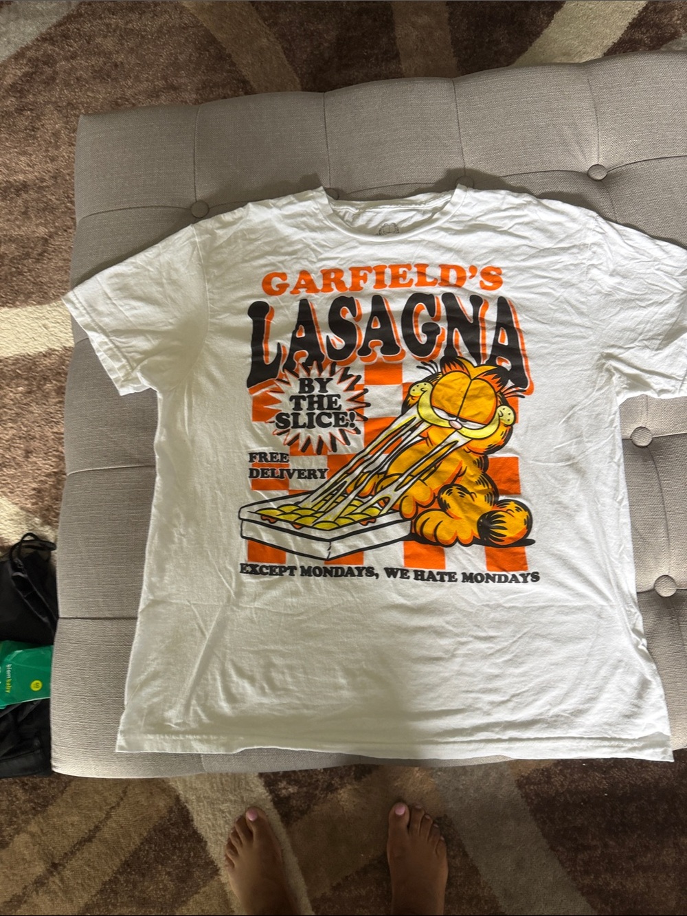 Garfield's Lasagna Short Sleeve Tee - White/Orange